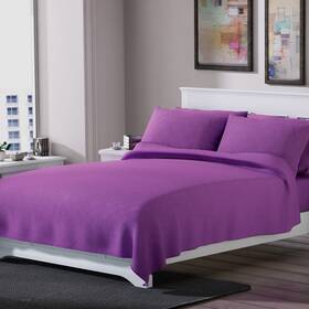 Bd3871874 Shop Lc Homesmart Purple Solid Polyester Embossed 6 Pcs Breathable Sheet Set - King