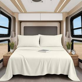 Rvs-micro-s-003-68 Shreem Linen Luxury 4 Piece Microfiber Rv Sheet Set Bunk - 42x80 Ivory