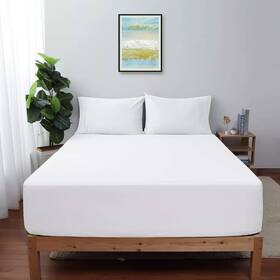 Shunjie.home 445046262273 King Size Fitted Sheet Only White 100% Egyptian Cotton 600 Thread Count