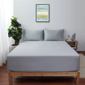 B08cxlkmxt Shunjie.home Twin Gray 100% Egyptian Cotton 600tc Deep Pocket Fitted Sheet Only - Soft