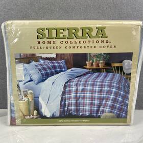 Sierra Home Collections 085989252282 Canyon Ranch Cotton Full /queen Comforter Cover Plaid
