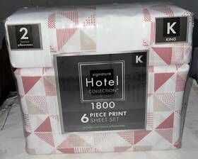 Signature 642554565897 Hotel Collection 1800 King Sheet Set 6 Piece Microfiber New