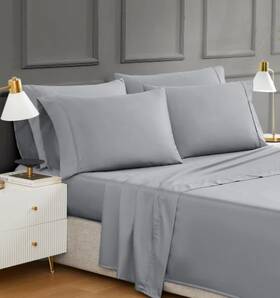 Signature 840708193587 Hotel Egyptian Cotton 400 Thread Count 6-piece King Sheet Set Gray