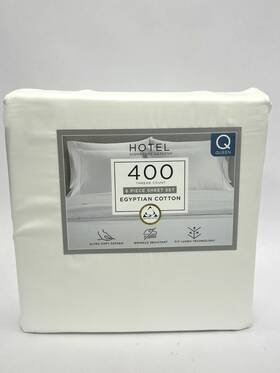 Signature 840708193624 Hotel Egyptian Cotton 400 Thread Count 6 Pc. Queen Sheet Set White New