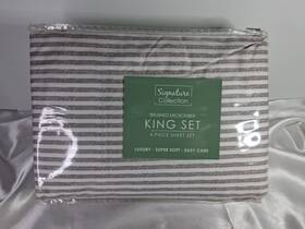 Signature Collection 091116695501 Printed Brushed Microfiber Batik 4 Pc. Sheet Set King Size Signature Collection 091116695501 Printed Brushed Microfiber Batik 4 Pc. Sheet Set King Size