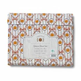 Simply Harvest 889459596469 4pc Orange Fall Pumpkin Auburn Ribbon Queen Bed Sheet Set - Simply Harvest 889459596469 4pc Orange Fall Pumpkin Auburn Ribbon Queen Bed Sheet Set -