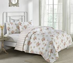 Simply Shabby Chic 081806743506 Heirloom Floral Full Queen Duvet Set 100% Cotton