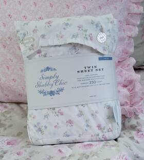 14246262 Simply Shabby Chic Rachel Ashwell Candy Floral Twin Sheet Set 100% Cotton New