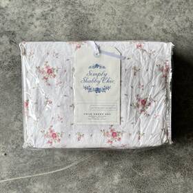 Simply Shabby Chic A1r-ssc-0242 White Delight Twin 100% Cotton Sheet Set 250tc Floral