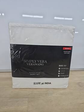 Simply Vera 887719076812 Wang Egyptian Cotton Sheet Set 800 Tc 4 Pc Queen White Simply Vera 887719076812 Wang Egyptian Cotton Sheet Set 800 Tc 4 Pc Queen White
