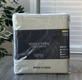 83svs80ssck Simply Vera Wang Cal King 800tc Egyptian Cotton 4 Piece Sheet Set Aquagray Read