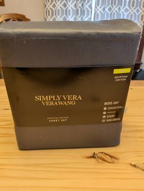 Simply Vera Wang 887719093628 800 Thread Egyptian Cotton Sheet Set Indigo King