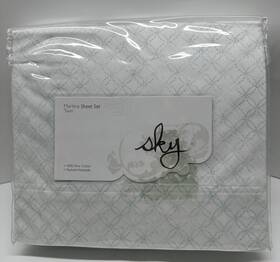 Sky 732995297072 Martina Geometric Medallion Twin Sheet Set Flat Fitted And Case Mint Green 300