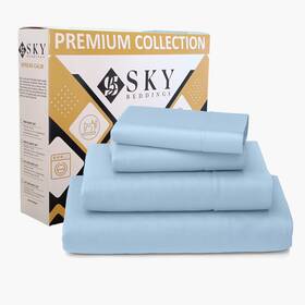 Sky-400tc-ss-39 Sky Beddings 100% Cotton Rv King Sheets 4 Piece - 400 Thread Count Sateen Wea