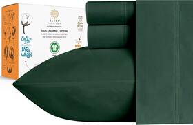 Sleep Mantra 850038581664 100% Organic Cotton Bed Sheet Set - Crisp And Cooling Percale Weave Soft Bre