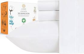 Sleep Mantra 850038581893 Premium 100% Organic Cotton Queen Bed Sheet Set - Soft And Cooling Percale Weav