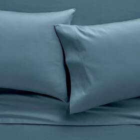 424341 Sleep Number Sheet Set Essential Fit Cotton Split King Steel Blue New 260 424341 Sleep Number Sheet Set Essential Fit Cotton Split King Steel Blue New 260