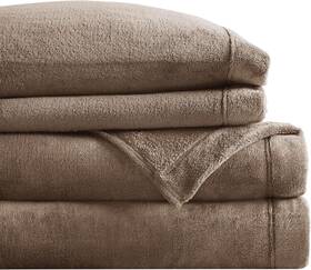Bl20-0451 Sleep Philosophy True North Plush Sheet Set Queen Solid Color Warm Soft 4pc