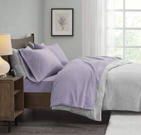 Shet20-795 Sleep Philosophy True North By Micro Fleece Bed Sheet Set/sheets King Lavender