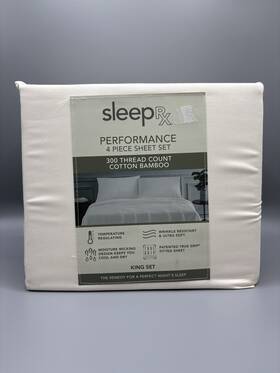 Sleep Rx 840380969715 Sleeprx 300 Thread Count 4-pc. Sheet Set Egret Ivory King