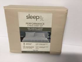 Sleep Rx 840380969739 Sleeprx 300 Thread Count 4-pc. Sheet Set Oatmeal / Tan Full