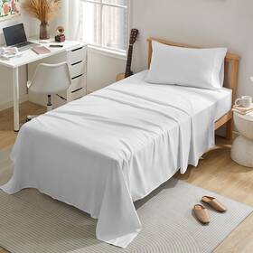 Sleep Zone 810029080019 Nanotex Super Soft Cooling Twin Bed Sheets Set For 3 Piece - Easy Care Fitted