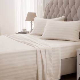 Sleep Zone 840199205301 Striped Cooling Sheets Set King Size - Fitted Flat Sheet And Pillowcase Sets 4