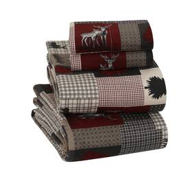 Sleepdown 056557538102 100% Cotton Flannel Sheets Queen Size - Super Soft Heavyweight Double Brush
