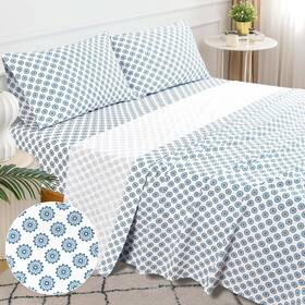 Sleepdown 056557574063 100% Cotton Twin Sheets Set For Bed Ultra Soft 3 Pcs Percale B
