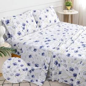 Sleepdown 056557574148 Cotton Bed Sheet Set - Lavender Full