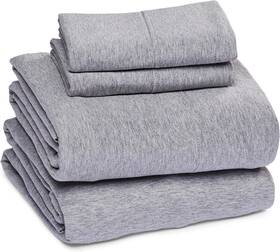 Sds4322 Sleepdown Jersey Knit Queen Sheet Set T-shirt Cotton Blend Ultra-soft Breathable Shee