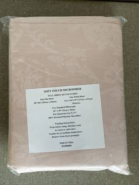 Soft Touch 663155372257 Vintage Microfiber Full Sheet Set Pale Pink/peach Easter Soft Touch 663155372257 Vintage Microfiber Full Sheet Set Pale Pink/peach Easter