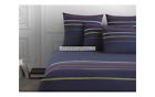 Sonia Rykiel Rue Garanciere Queen Flat Sheet Navy White Yellow