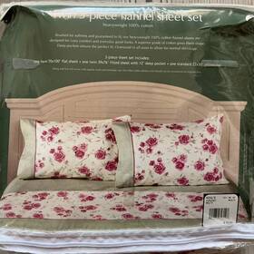 Sonoma 400870754995 Floral Shabby Chic 3-pc. Flannel 100% Heavy Weight Twin Cotton Sheet Set Sonoma 400870754995 Floral Shabby Chic 3-pc. Flannel 100% Heavy Weight Twin Cotton Sheet Set
