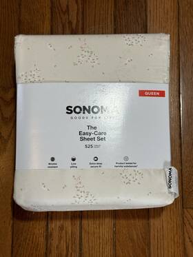 84cbs52psqn Sonoma Queen Easy Care Sheet Set 525 Thread Count Tossed Floral Beige New 84cbs52psqn Sonoma Queen Easy Care Sheet Set 525 Thread Count Tossed Floral Beige New