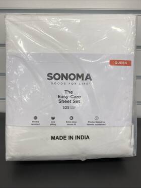 84cbs52ssqn Sonoma The Easy Care Sheet Set Queen White 525 Thread Count New