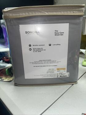 Sonoma 887909104592 Goods For Life 4 Pcs 525 Thread Count Gray Full Sheet Set Xtra Deep