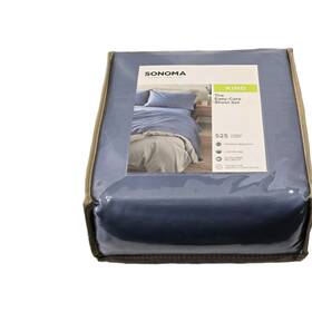 Sonoma 887909104813 King Sheet Set Easy Care 525 Tc Muted Blue 4 Pc Wrinkle Resistant Soft
