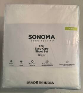 Sonoma 887909104837 - The Easy Care 525 Thread Count 4pc King Sheet Set White New