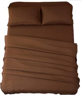 Sonoro Kate 611982059971 Sheets Super Soft Microfiber 1800 Thread Count 16 Queen Brown
