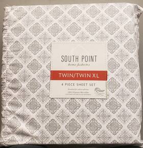 South Point 840125911139 Home Fashion Twin / Xl 4pieces Sheet Set Stamp Medallion New
