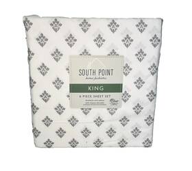 South Point 840125911177 Home Fashions King Size 6-piece Sheet Set Deep Pocket Free Shipping