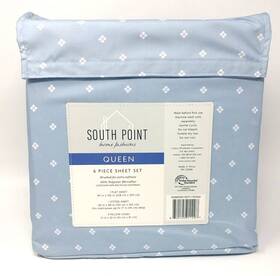 South Point 840125911207 Queen Sheet 6 Piece Set Diamond Dot New In Package