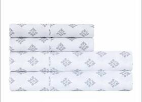 South Point Home 840125912075 Fashions Full Brushed Microfiber 4pc Gray Medallion Sheet Set