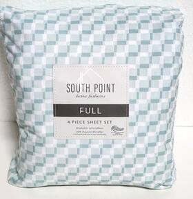 South Point Home Fashions 840125927239 Full Size Microfiber 4pc Sheet Set Houghton Mint