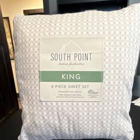 17073335 South Point Home Fashions Tile/17073335 King Sheet Set 6-piece Microfiber Gray Geometric 17073335 South Point Home Fashions Tile/17073335 King Sheet Set 6-piece Microfiber Gray Geometric
