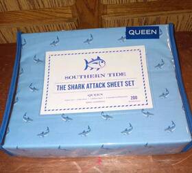115947 Southern Tide Queen Size The Shark Attack Sheet Set 200 Thread Count Cotton 115947 Southern Tide Queen Size The Shark Attack Sheet Set 200 Thread Count Cotton