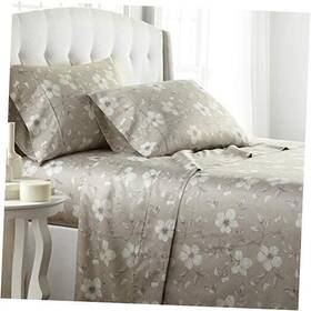 Southshore Fine Linens 810028307179 300 Thread-count 22 Inch Extra-deep California King 31 - Mystic Garden Grey