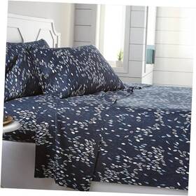 Mf-ss-1207a-k Southshore Fine Linens Botanical Leaves Collection 4-piece Size Fitted King Blue Mf-ss-1207a-k Southshore Fine Linens Botanical Leaves Collection 4-piece Size Fitted King Blue