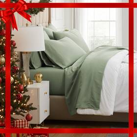 100-6pc-dgrn-sk Southshore Fine Living Inc. Collection 7-piece Deep Pocket Sheet Set Easy